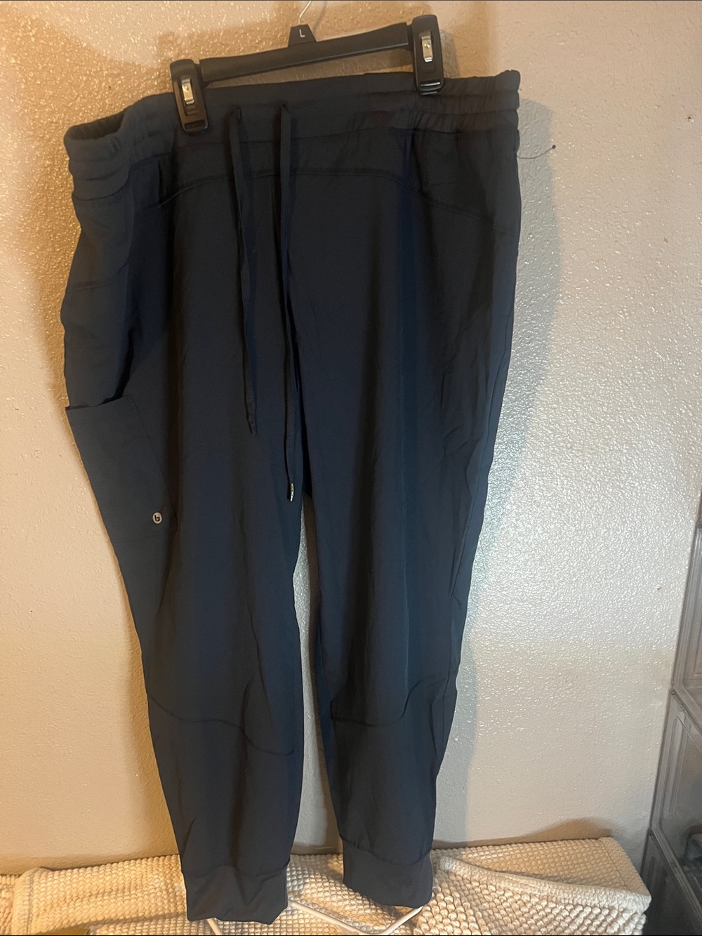 Relaxed Black Drawstring Joggers with Utility Pocket